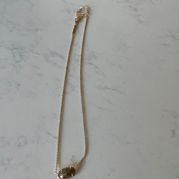 Kendra Scott ~ Gold Elisa Necklace in Black Pyrite - Picture 3 of 5